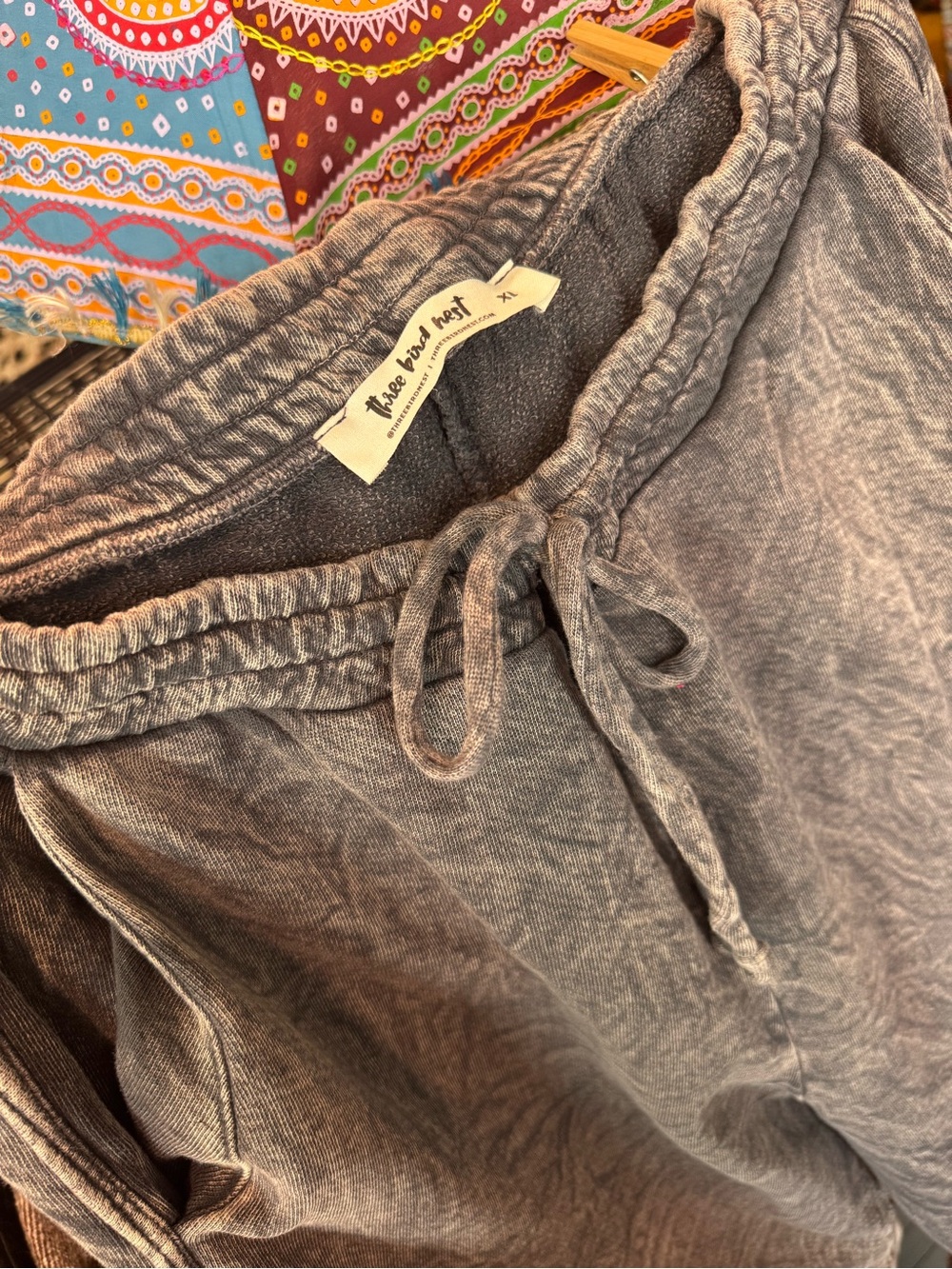 Three Bird Nest Heather Gray Drawstring Lounge Pants - Picture 2 of 11